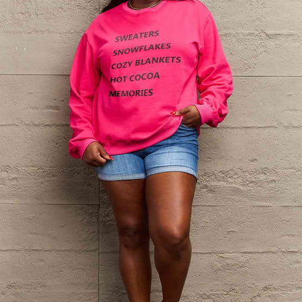 Simply Love Full Size Letter Graphic Round Neck Sweatshirt