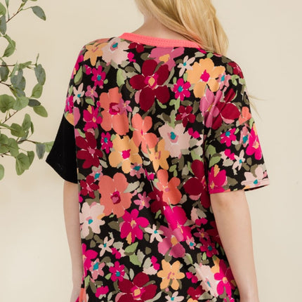 Celeste Full Size Floral Short Sleeve T-Shirt