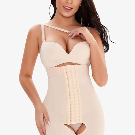 Full Size Hook-and-Eye Lace Trim Shaping Bodysuit