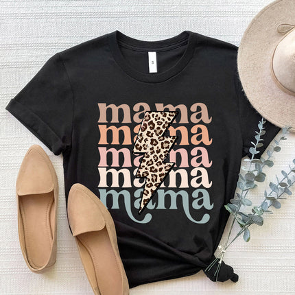MAMA Round Neck Short Sleeve T-Shirt