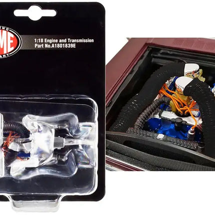 427 SOHC Drag Engine and Transmission Replica from "1965 Ford Mustang A/FX Bill Lawton "Tasca Ford" 1/18 by ACME