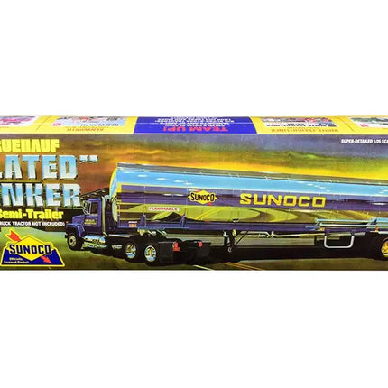 Skill 3 Model Kit Fruehauf Plated Tanker Semi-Trailer "Sunoco" 1/25 Scale Model by AMT