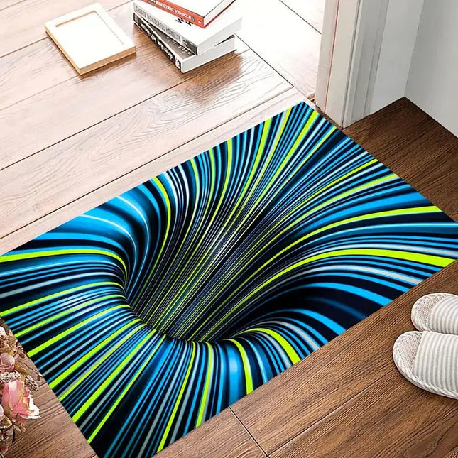 1pc Abstract Geometric Optical Anti-slip Decor Rug