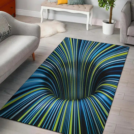 1pc Abstract Geometric Optical Anti-slip Decor Rug