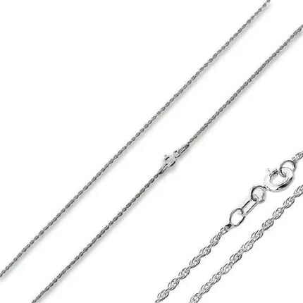 1.3 MM Sterling Silver  Rope Chain Necklace