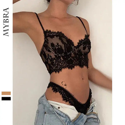 Ultra-thin steel ring button bra underwear women's suspenders beautiful back bra set