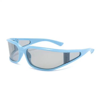 Unisex Fashion Solid Color Tac Special shaped Mirror Full Frame Sunglasses