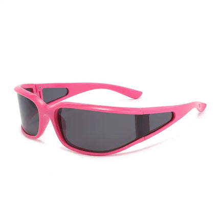Unisex Fashion Solid Color Tac Special shaped Mirror Full Frame Sunglasses