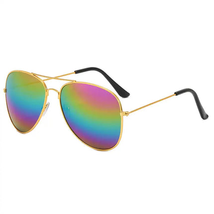 Gradient Color Oval Full Frame Sunglasses - Aviator Style