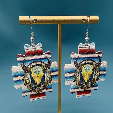 Fashion Geometric Pu Leather Womens Earrings