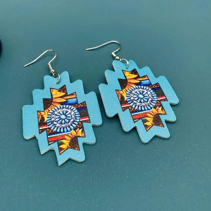 Fashion Geometric Pu Leather Womens Earrings