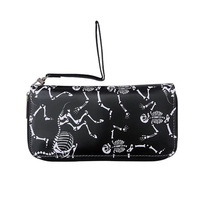 Skull Pu Leather Zipper Wallet