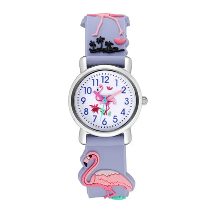 Lindo reloj de cuarzo con hebilla de flamenco para niños 