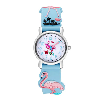 Lindo reloj de cuarzo con hebilla de flamenco para niños 