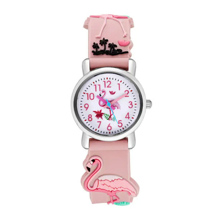 Lindo reloj de cuarzo con hebilla de flamenco para niños 