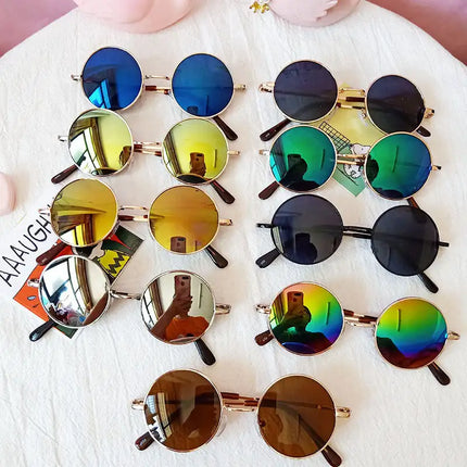 Retro Fashion Colorful Round Frame Sunglasses Prince Style