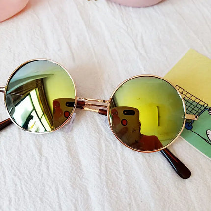 Retro Fashion Colorful Round Frame Sunglasses Prince Style