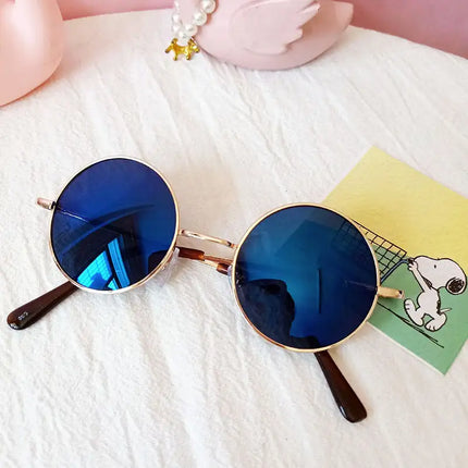 Retro Fashion Colorful Round Frame Sunglasses Prince Style