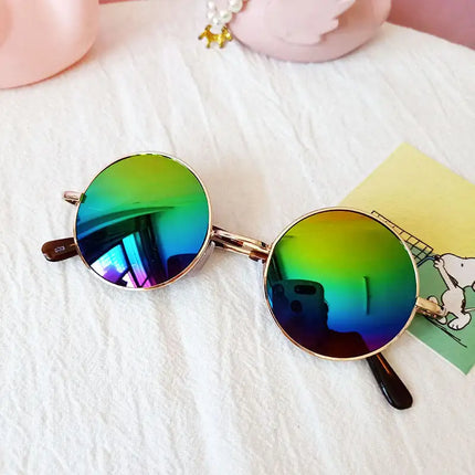Retro Fashion Colorful Round Frame Sunglasses Prince Style