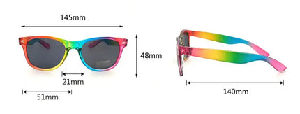 Gafas de sol retro para mujer con montura completa y cuadradas de PC con arcoíris 