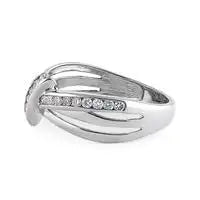 Solid 14K White Gold Twist Diamond Ring