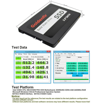 SATA3.0 SSD Internal Solid State Hard Disk Drive for Laptop Desktop 128GB