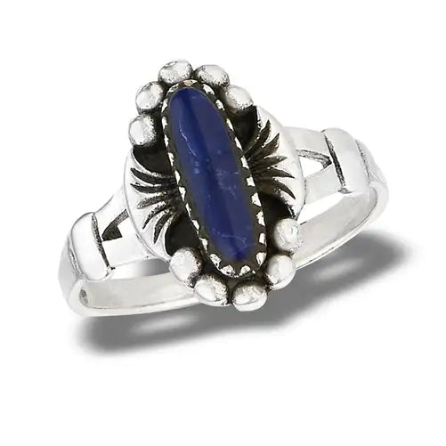 Sterling Silver Ring With Synthetic Sodalite