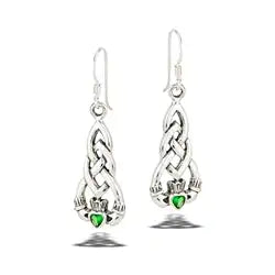 Fancy Intertwined Dangle Claddagh - vickiescloset