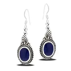 Sterling Silver Earring  with Synthetic Sodalite