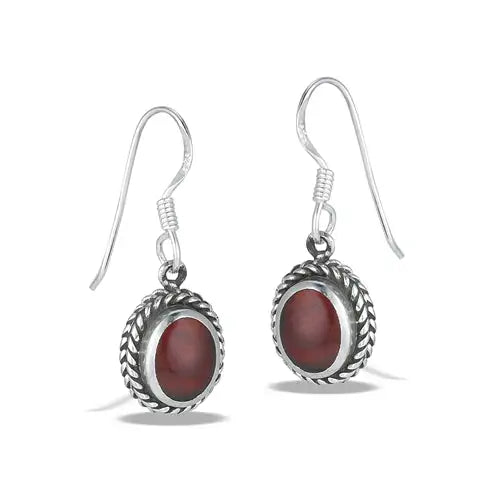 Braided Bali Dangle Earring With Synthetic Carnelian