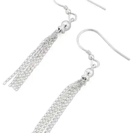Sterling Silver Hanging Chains Dangle Earrings