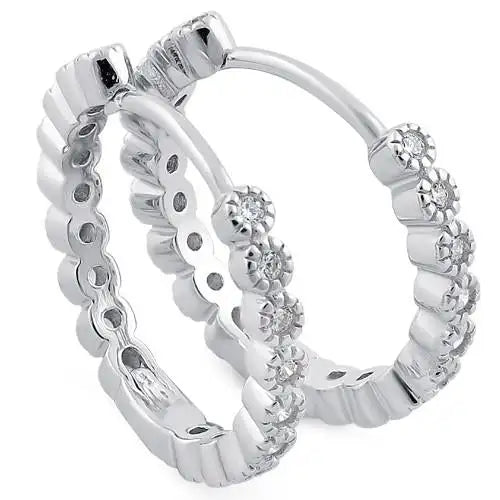 Hoop Clear CZ Earrings