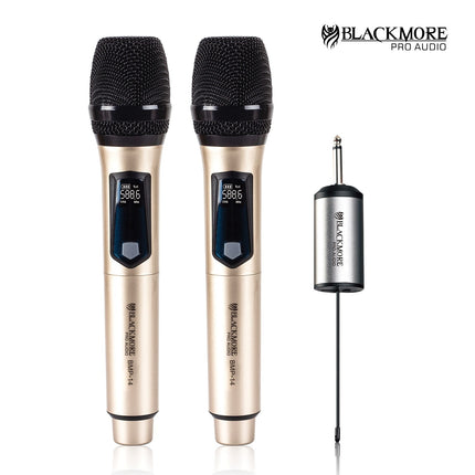 Blackmore Pro Audio BMP-14 BMP-14 Dual Handheld Rechargeable Wireless UHF Microphone System