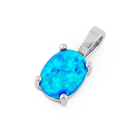 Blue Lab Opal Oval Pendant / Charm