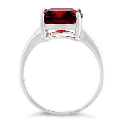 Cushion Cut Garnet CZ Ring - vickiescloset