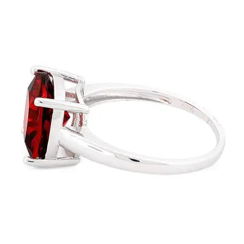 Cushion Cut Garnet CZ Ring - vickiescloset