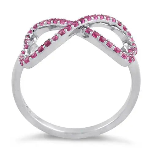 Infinity Heart Pink CZ Ring