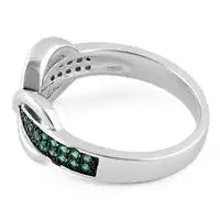 Infinity Pave Emerald CZ Ring