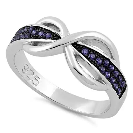 Anillo Infinity Pave Amatista CZ 