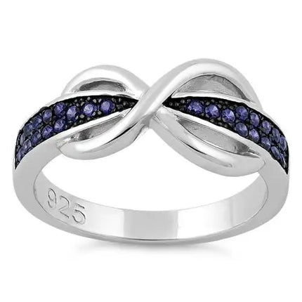 Infinity Pave Amethyst CZ Ring