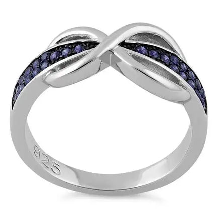 Infinity Pave Amethyst CZ Ring