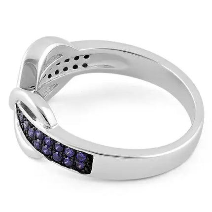 Infinity Pave Amethyst CZ Ring