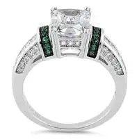 Emerald Cut Emerald CZ Ring