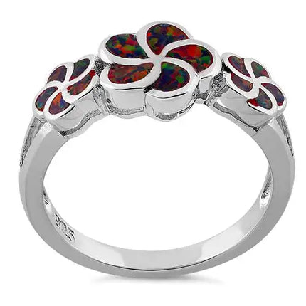 Plumeria Black Lab Opal Ring