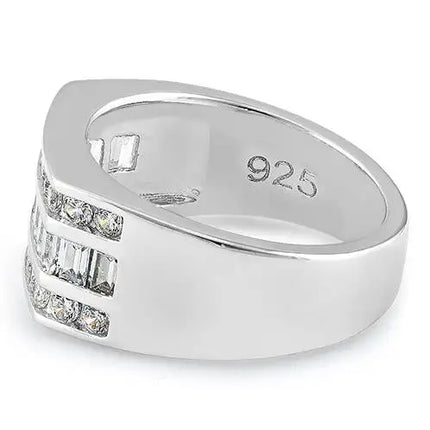 Sterling Silver Men's Engagement CZ Ring