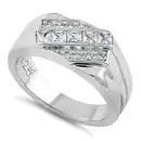 Sterling Silver Men's Engagement CZ Ring