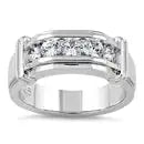 Sterling Silver Men's Engagement CZ Ring