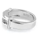 Sterling Silver Men's Engagement CZ Ring