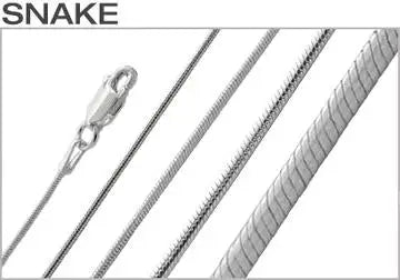 Pulsera/tobillera/collar de cadena de serpiente italiana de 0,7 mm 