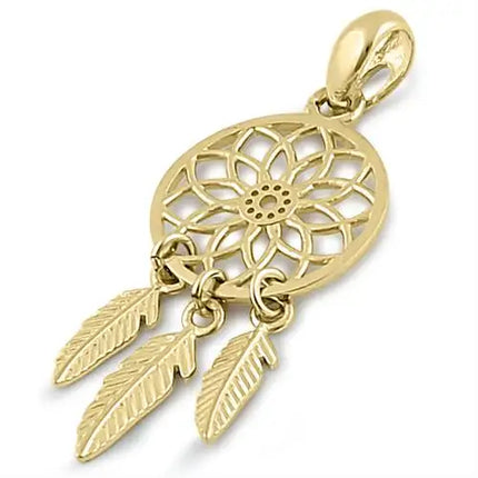 Gold Dreamcatcher Pendant